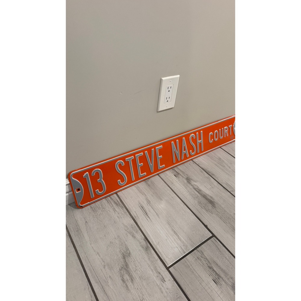 NBA Phoenix Suns Steve Nash 13 Court Metal Street Sign Orange Basketball Decor